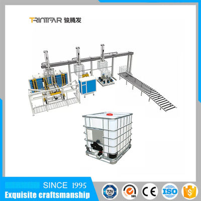 cadena de producción automática tubular de acero inoxidable del envase de Ibc de la soldadora del marco de la jaula de 1000L IBC