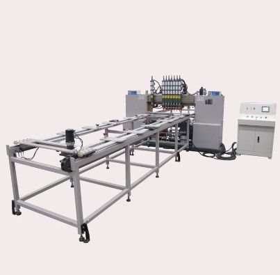 Trintfar automatic production line, used for welding the inner shells of ovens, microwave ovens and food dryers, as well as the welding machines.
